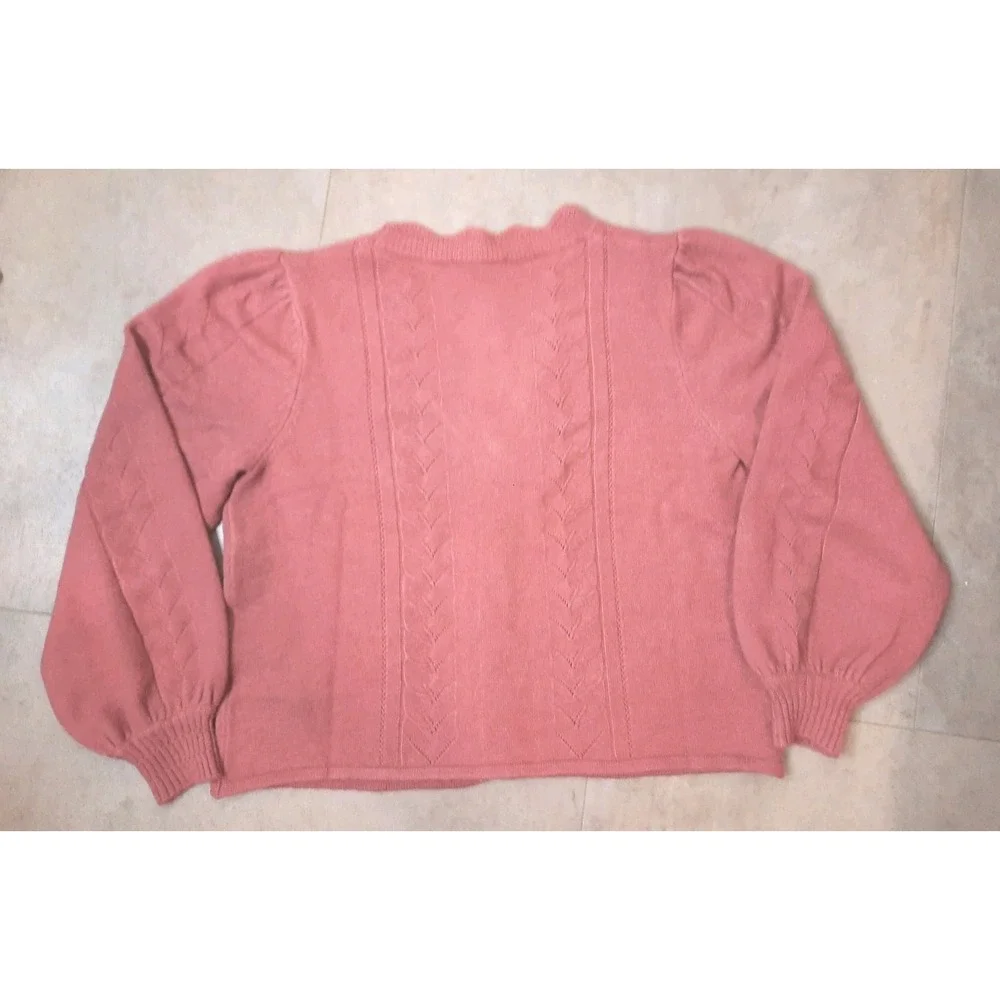 New Adrianna Papell Cardigan Womens Size Large Button Up Cottagecore Girly - Picture 2 of 12